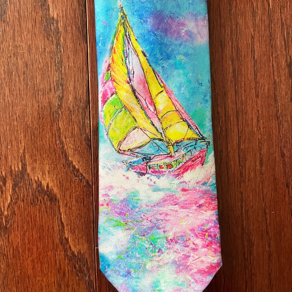 Silk Leoma Lovegrove Sailboat Tie